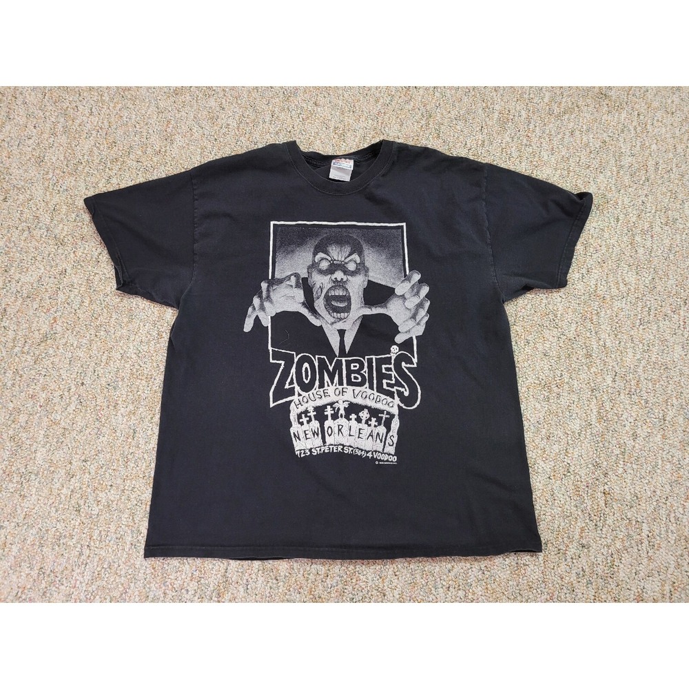 Zombies House of Voodoo Shirt Mens XL Black Vintage 1995 New Orleans Tee